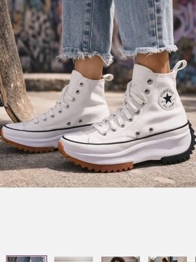 Converse Women's White Platform Run Star Hike High-Top Sneakers